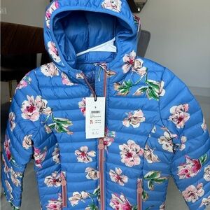 Joules Blue Floral Kids Puffer Jacket